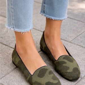 Rothy's Green Camouflage Loafers
